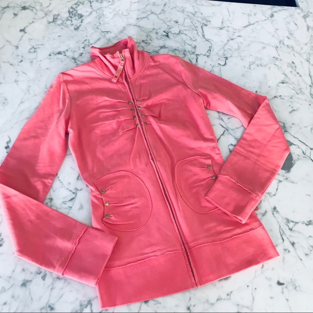 NEW Coral Zip Up with Gold Details - Picture 8 of 16